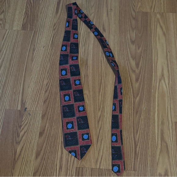 The Rack Vintage Olympics Print‎ 100% Silk Tie Made USA Retro Business Work Art
